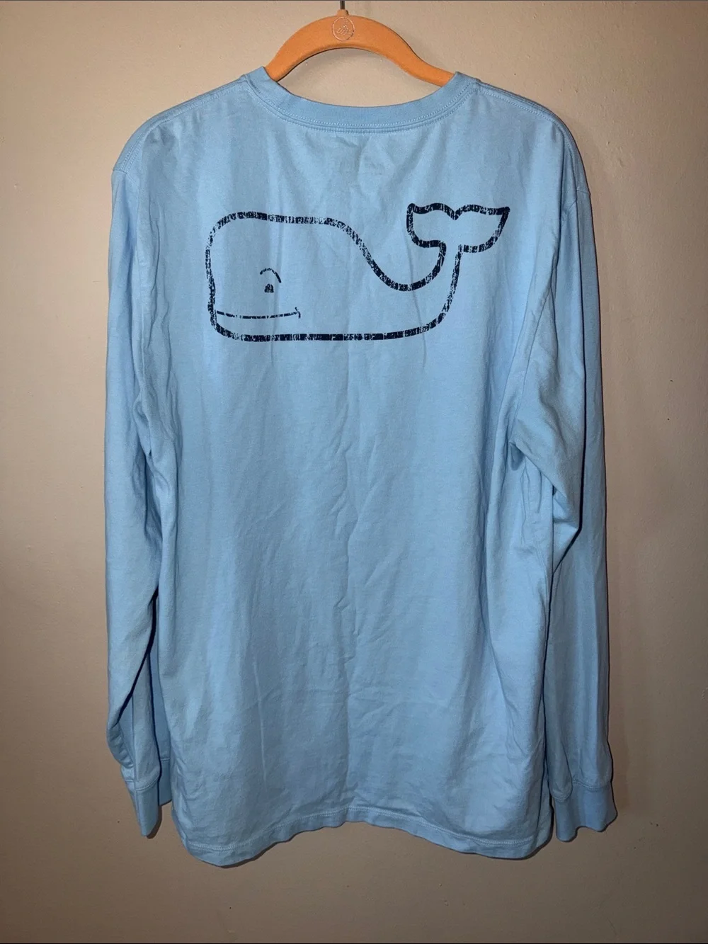 Vineyard Vines Light Blue Long Sleeve Pocket Tee large
